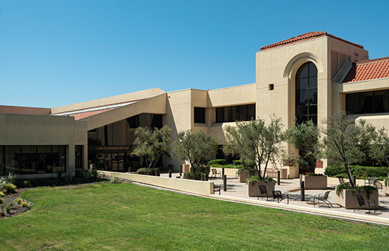 Caruso School of Law front entrance of building