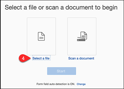 Select a file option