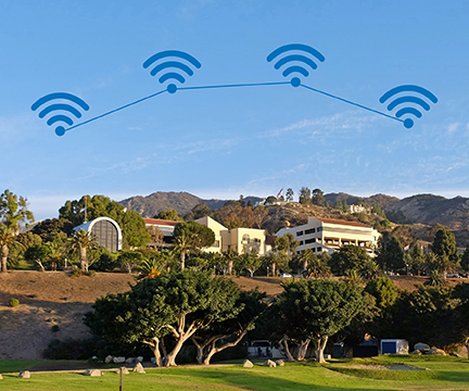 Malibu campus with wireless icons