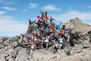 group of Pepperdine IP students on mountain