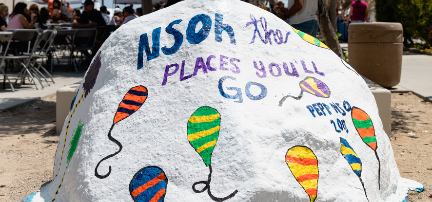 NSOh the Places You'll Go painted on the rock