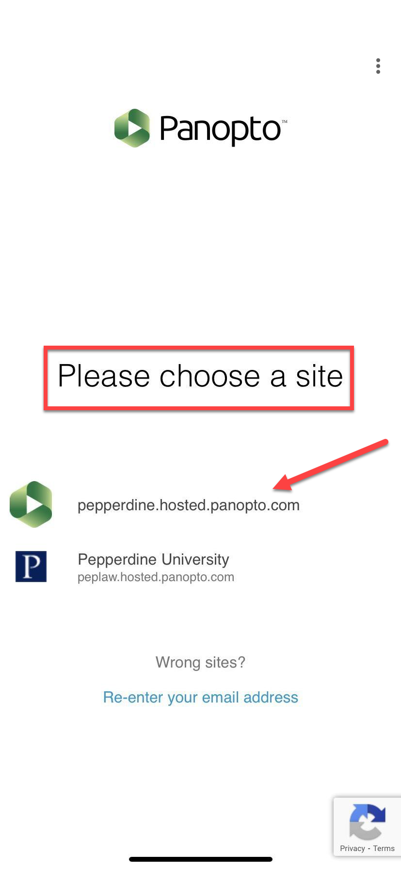 Please Choose a Site pepperdinehostedpanopto.com