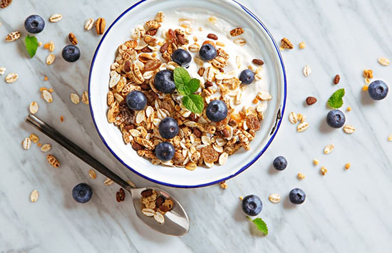 bowl of yogurt and granola