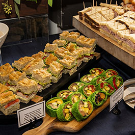 appetizer assortment with name cards