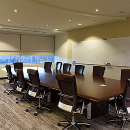 Pepperdine Calabasas Campus event space with conference table and chairs