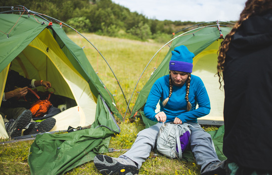 students camping