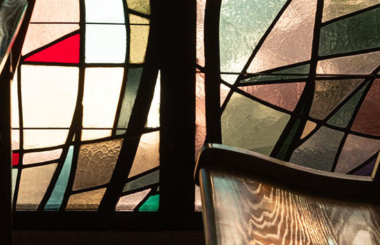 Stauffer Chapel stain glass window