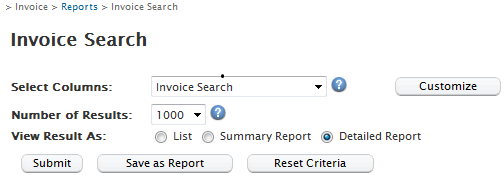 Invoice Search