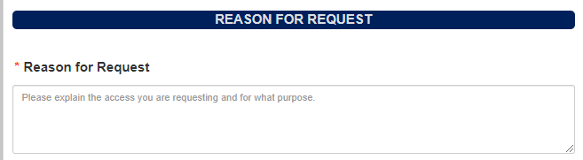 Reason for Request