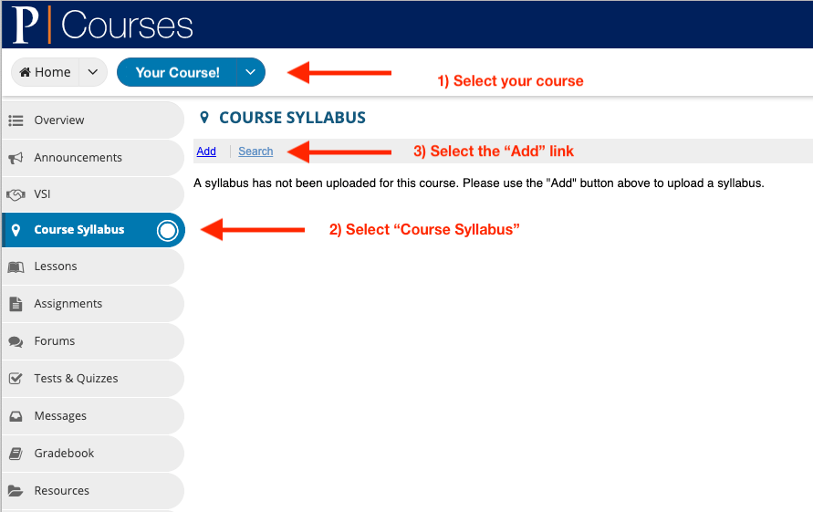 PGBS Syllabus Upload Screen Shot