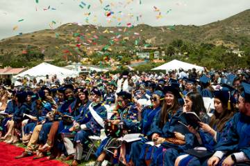 Pepperdine students at their commencement ceremony