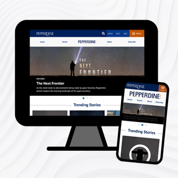 Pepperdine Magazine website on devices