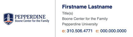 Boone Center for Family email signature layout