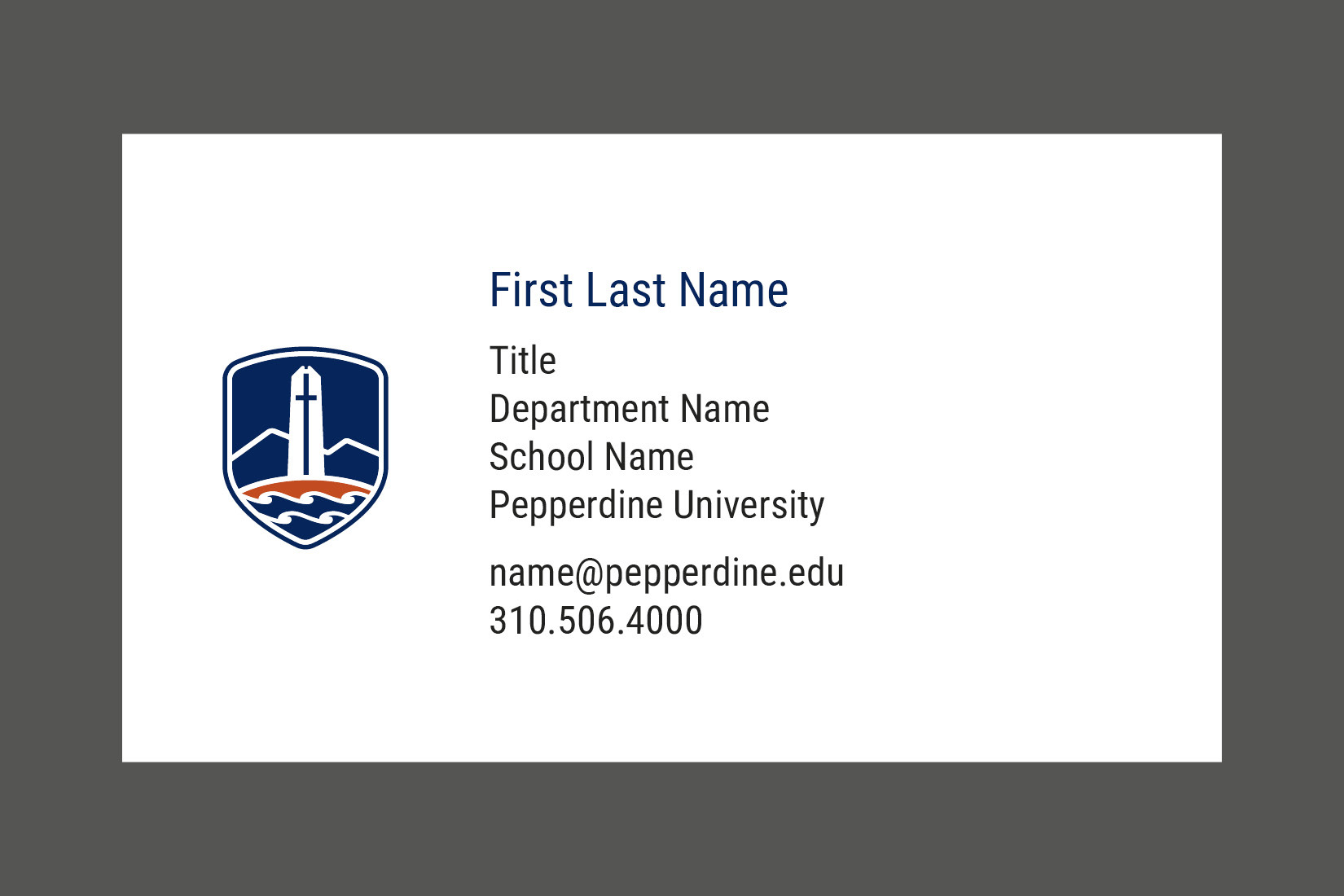 Pepperdine University Business Cards