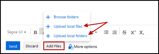 How to add files in attachments