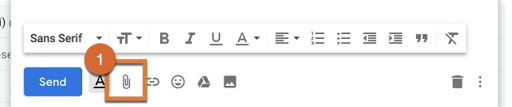 Google Mail compose attach file icon