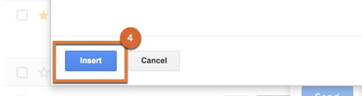 Google attachments insert button