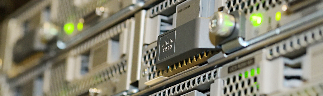 Detail image of a rack of server blades