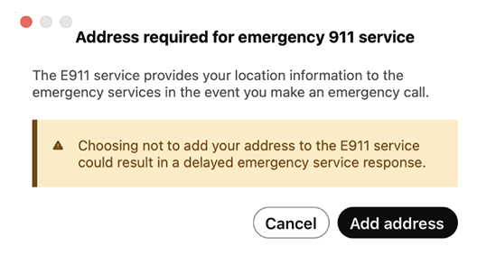 Select Add Address screen