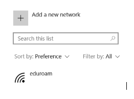 eduroam settings window