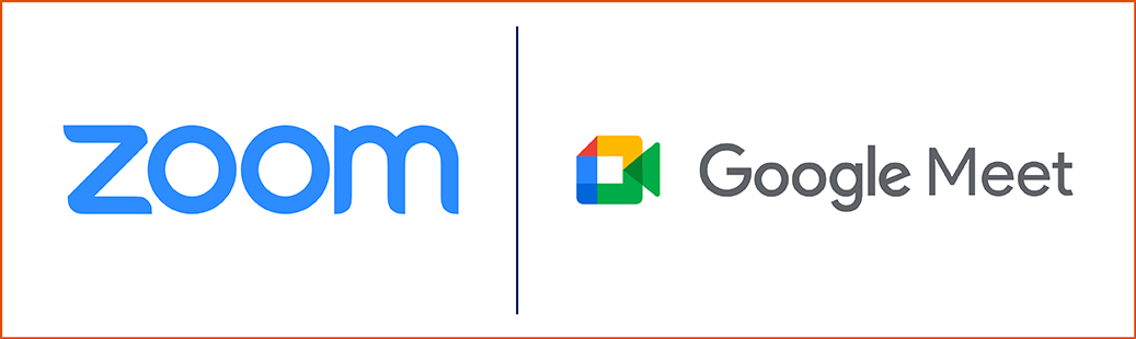 Zoom and Google Meet logos