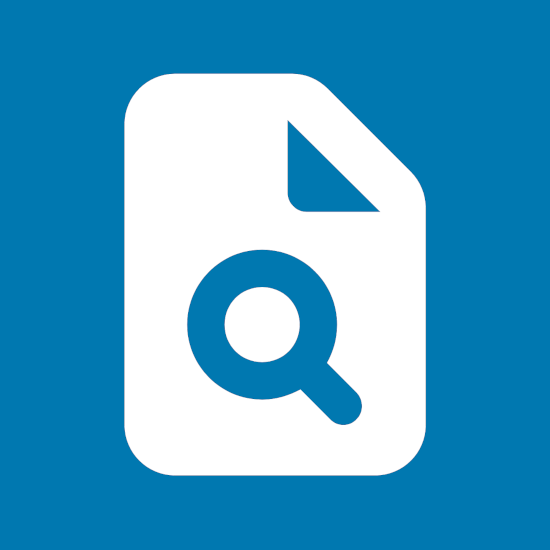 Document File with Magnifying Glass: Review Output Closely.