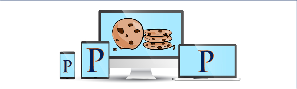 Devices with Pepperdine logo and cookies on screen