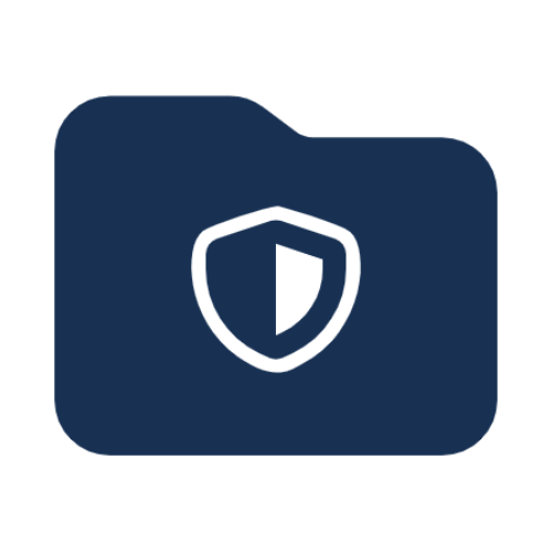 Icon of a folder with a shield icon.