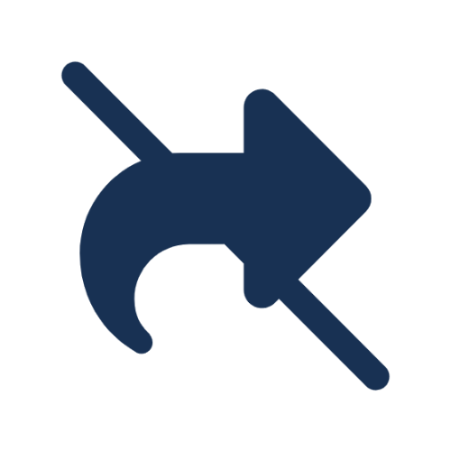 Icon of a share arrow with a slash through it.
