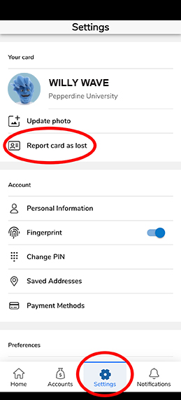 lost ID card setting