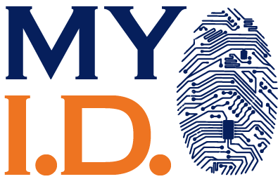 My ID logo with digital fingerprint