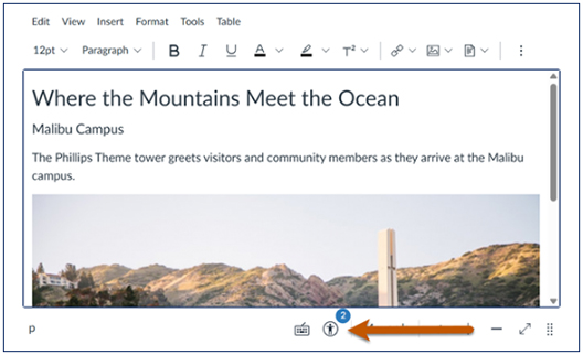 Pepperdine Canvas accessibility checker