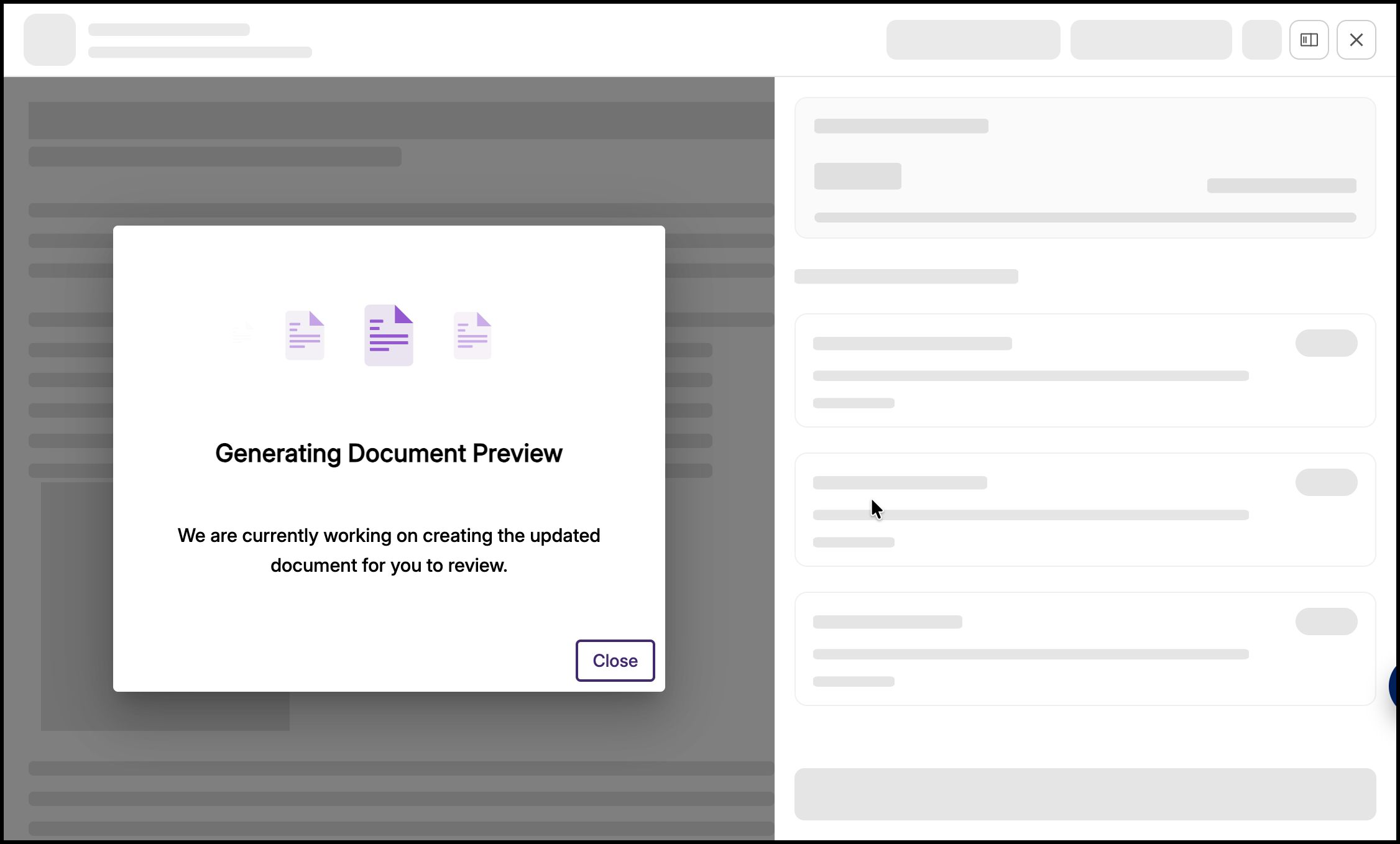 Screenshot showing YuJa processing the applied accessibility changes, with a message indicating that the service is taking a few moments to process the updates.