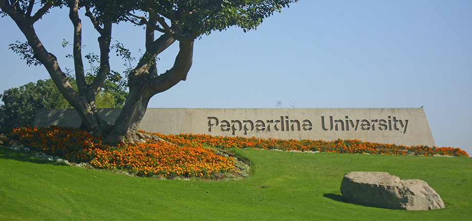 Pepperdine University campus sign