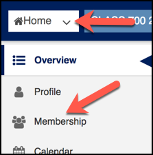 Sakai Membership tool via the Home site