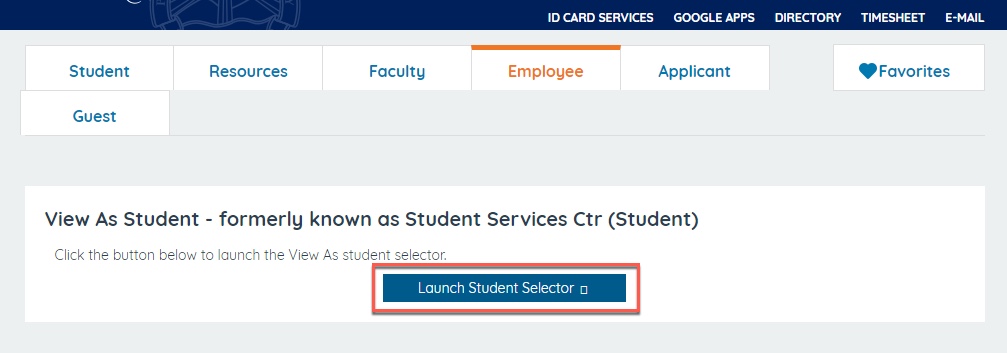 Launch student selector