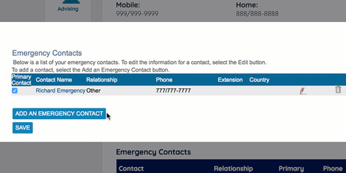 Add an emergency contact