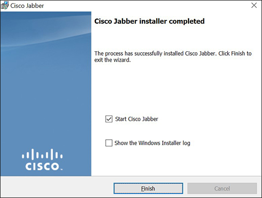 Jabber Windows installation complete screen