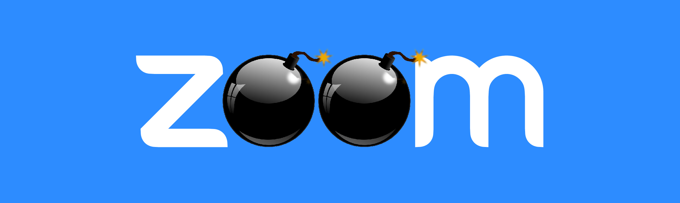 Zoom logo with cartoon bombs