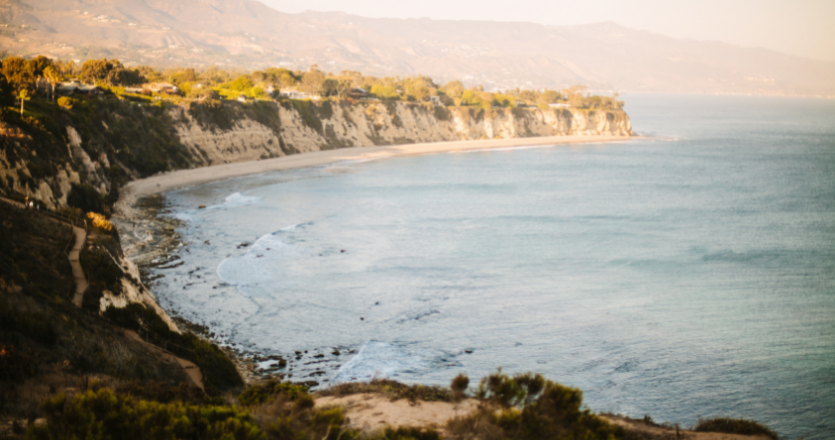 A panorama of the point dume beach