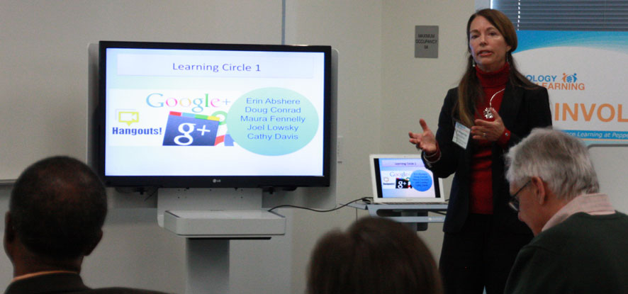 Dr. Margaret Riel discusses the topic of student learning circles at the 2013 Technology and Learning faculty conference.