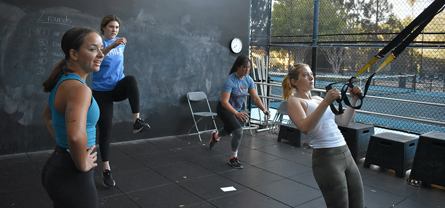 Students attending a CrossFit class