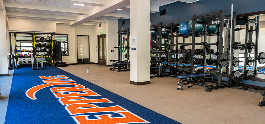 Exercise equipment in the fitness center at the mountain