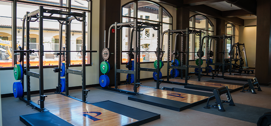 Exercise equipment in the fitness center at the mountain