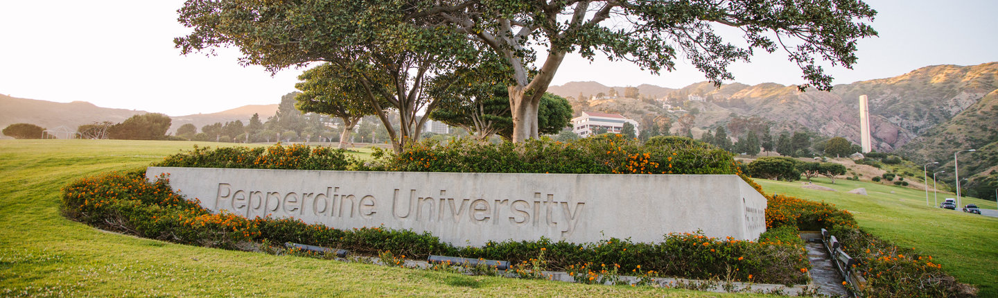 Pepperdine University main campus sign