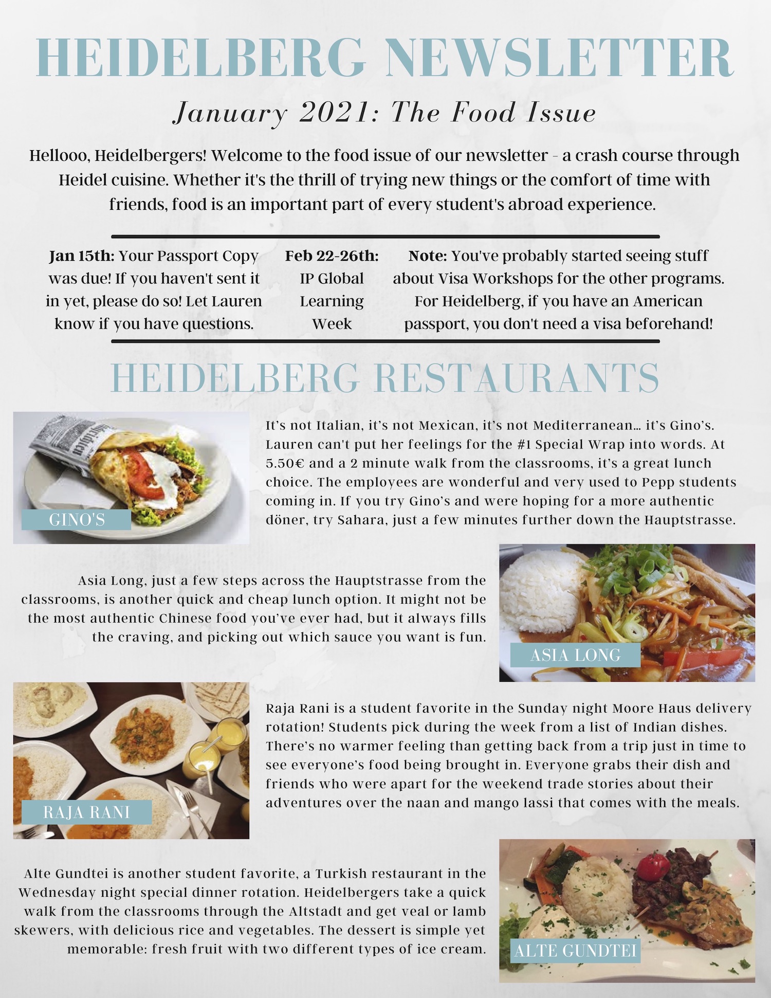 Heidelberg January 2021 Newsletter