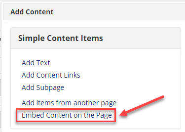 Lessons Embed Content on the Page