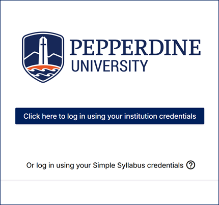 Pepperdine Syllabus web portal login screen.