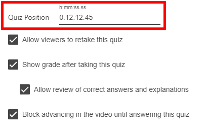 This shows the quiz timestamp location