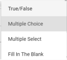 An image depicting the dropdown menu to select multiple choice